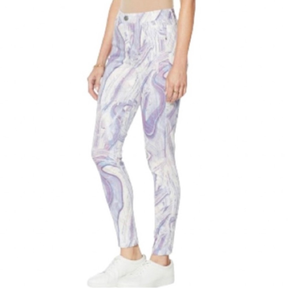 SKINNY Girl Paul high rise skinny purple swirl jeans 29/8 NWTS